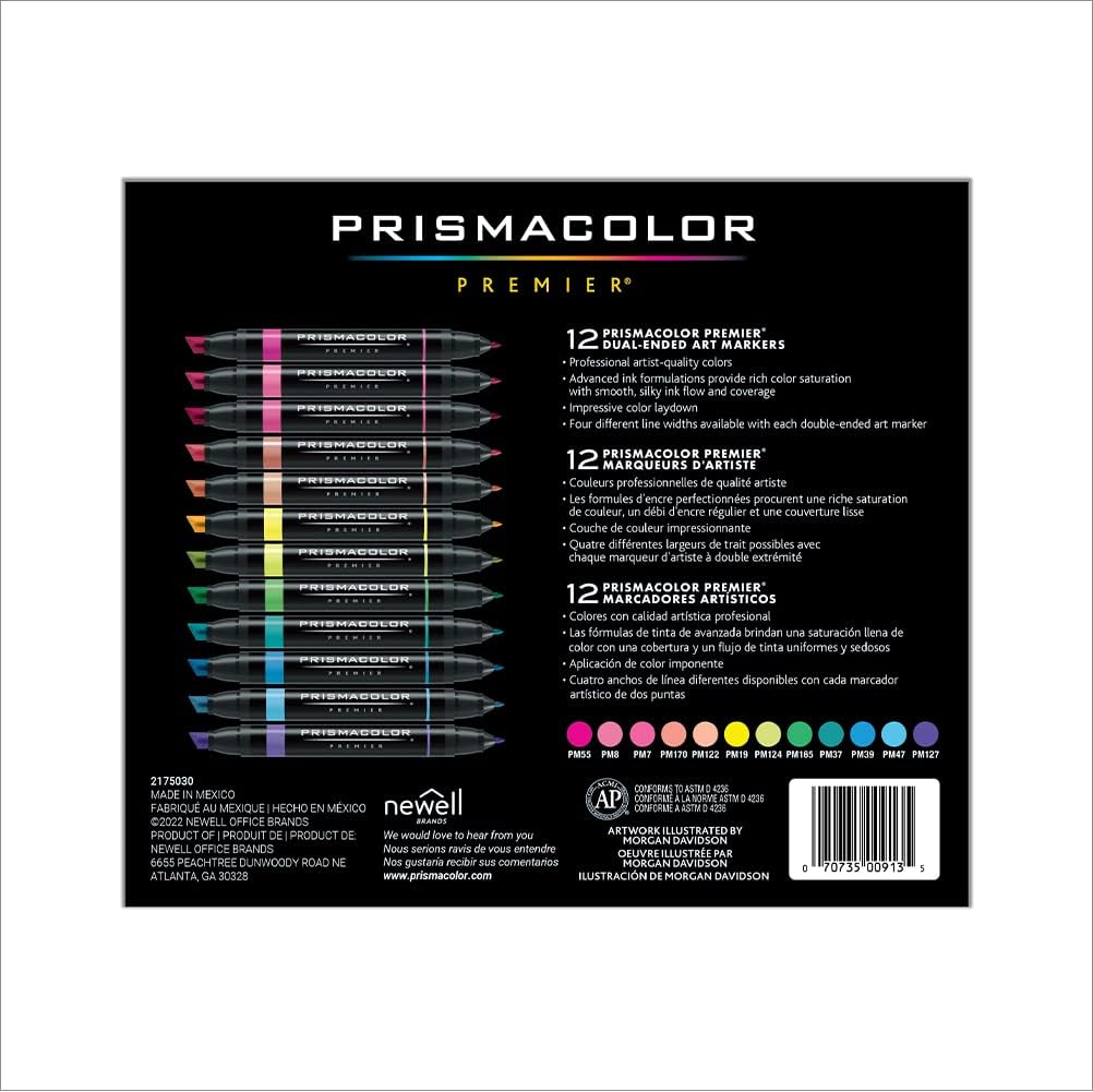 Prismacolor Premier Double-Ended Art Markers, Fine and Chisel Tip, Manga Colors, 12 Pack - Image 6